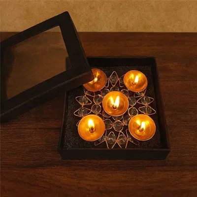 Brass Diya 1 5 in1 Brass Diya by Metals & Beyond