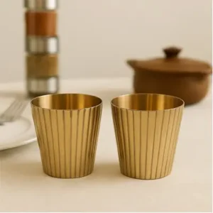 Brass-Glass-Golden Set of 2 by Metals & Beyond