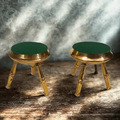 Decorative Brass Stool by Metals & Beyond