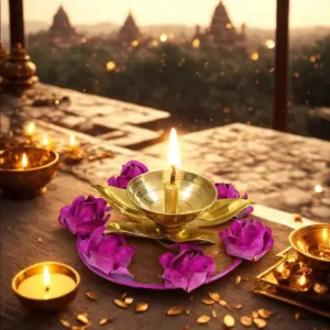 Brass Diya for Pooja by Metals & Beyond