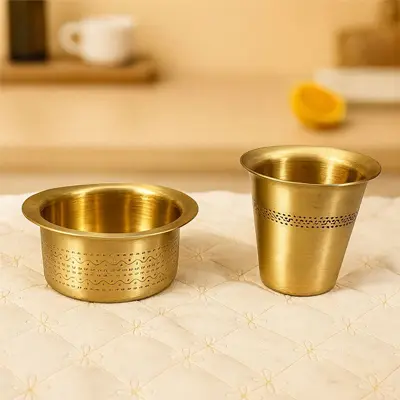 Filter Coffee glasses Set with bowl by Metals & Beyond