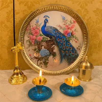 Pooja Plate Set by Metals & Beyond